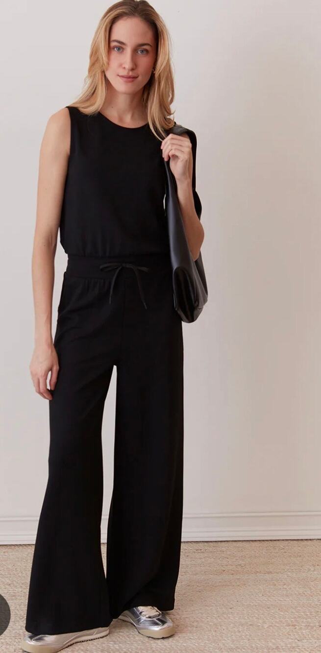 Grey State Black Sleeveless Mock Neck Jumpsuit Small
